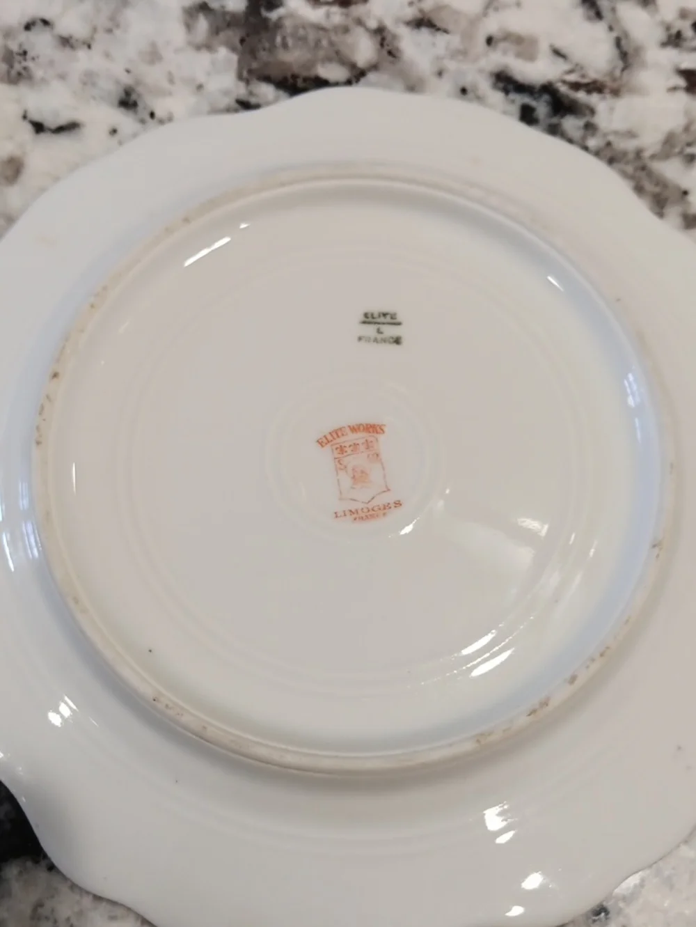 Vintage Limoges France Dessert Plate with Pink Floral Pattern and Gold Trim